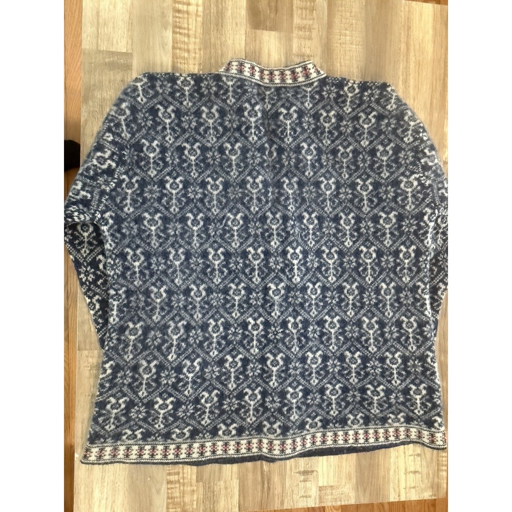 Squaw Valley Vintage 100% Wool Nordic Pullover Sweater Metal Clasps Size L - Picture 3 of 3